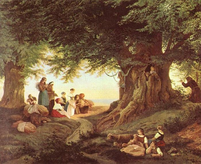 Edouard Richter Abendandacht im Walde oil painting image